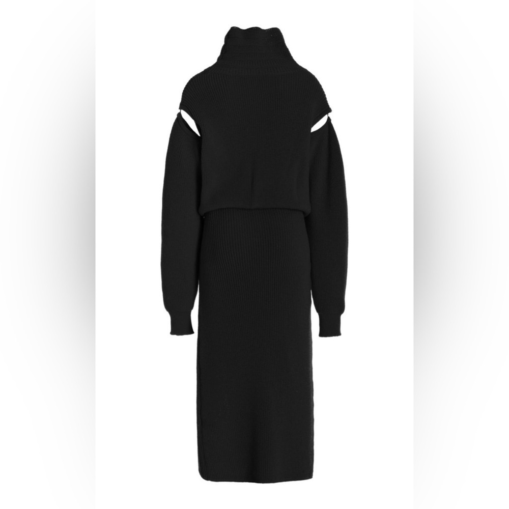 Brandon Maxwell Cutout Knit Wool-Blend Midi Dress Size M - Picture 5 of 13